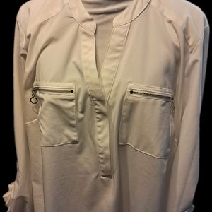 Notations Chic Women's Blouse with Zippered Pockets